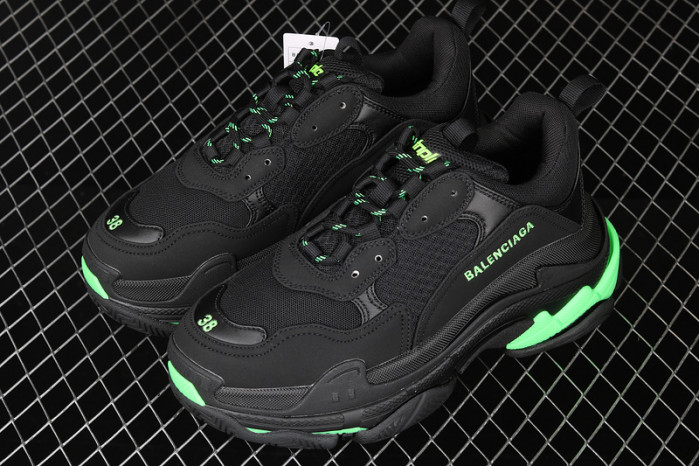 bl triple s trainers black green sneakers a111316
