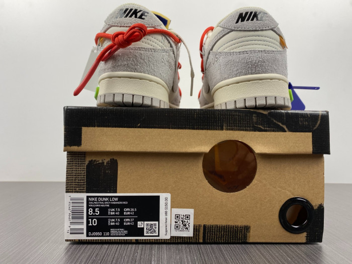 nike dunk low off-white lot 13 of 50 dj0950-110