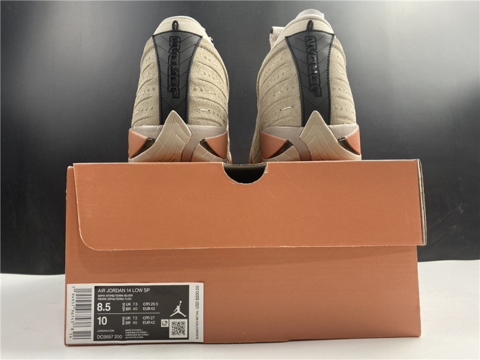 clot x air jordan 14 low sepia stone dc9857-200