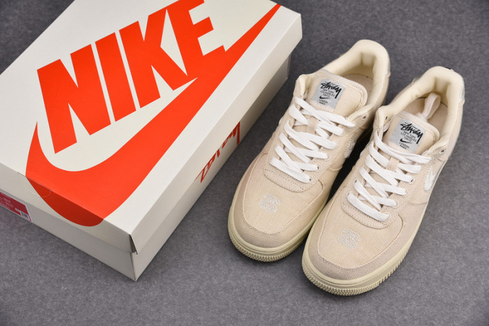 stussy nike air force 1 low “fossil stone” cz9084-200