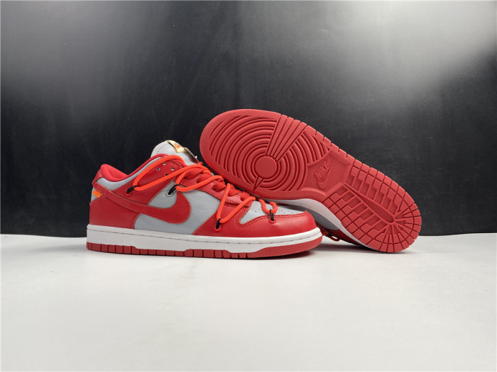 nike dunk low off-white university red - ct0856-600