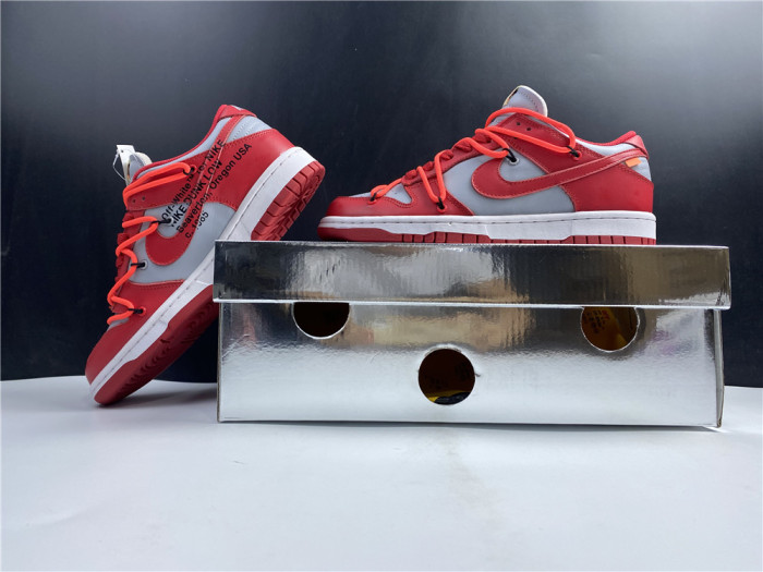 nike dunk low off-white university red - ct0856-600