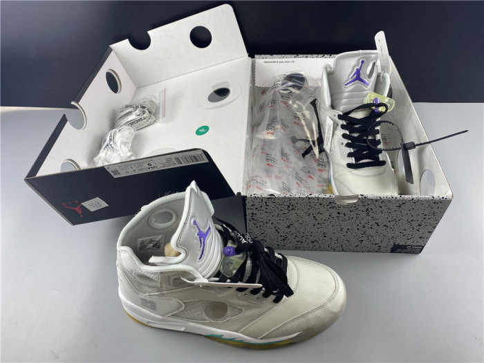 off white air jordan 5 sp grey green - ct8480-105