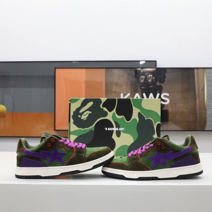 a bathing ape sk8 sta dark purple green ba11033