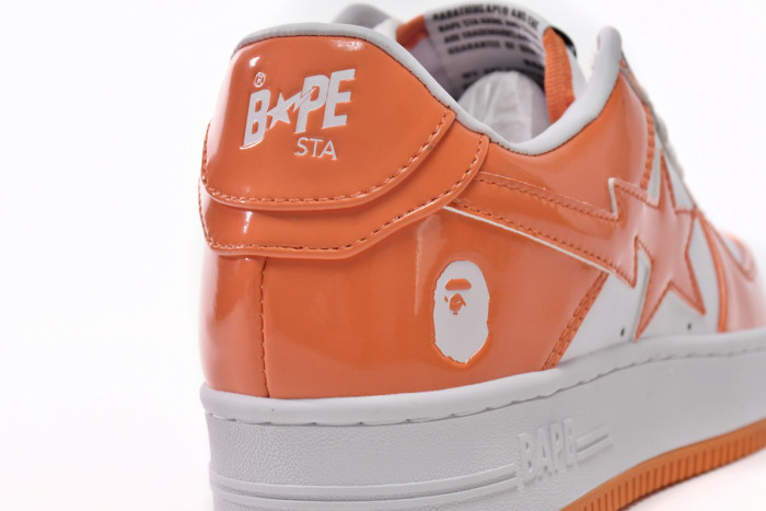 a bathing ape bape sta low white orange 1h70-191-001