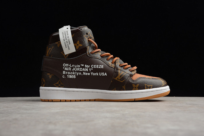 lovt x off-white x air jordan 1 customs mens - aq0818-202