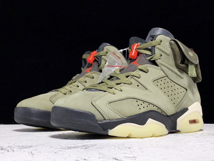 travis scott air jordan 6 medium olive - cn1084-200