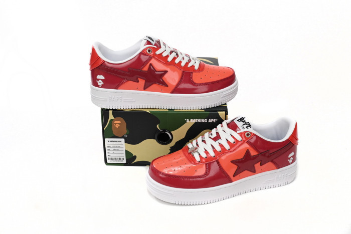 Bape Sta Low White Dark Red Mirror Surface 001FWH201046