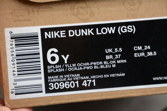 nike dunk low gs "splash" 309601-471