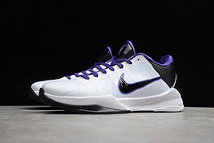 zoom kobe 5 inline white/black-vrsty purple 386429-101