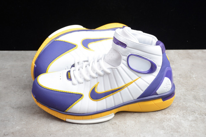 air zoom huarache 2k4 kobe lakers white/purple-yellow 308475-008
