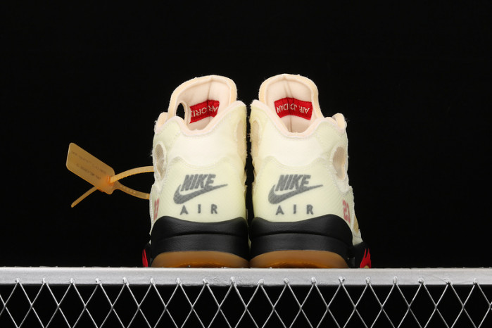 off-white x air jordan 5 “sail” dh8565-100