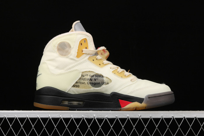 off-white x air jordan 5 “sail” dh8565-100