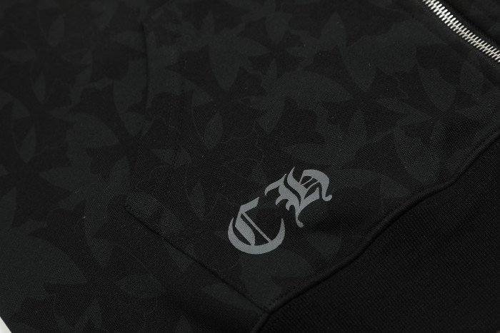 Chrome Hearts Horseshoe Floral Zip Up Hoodie KE818